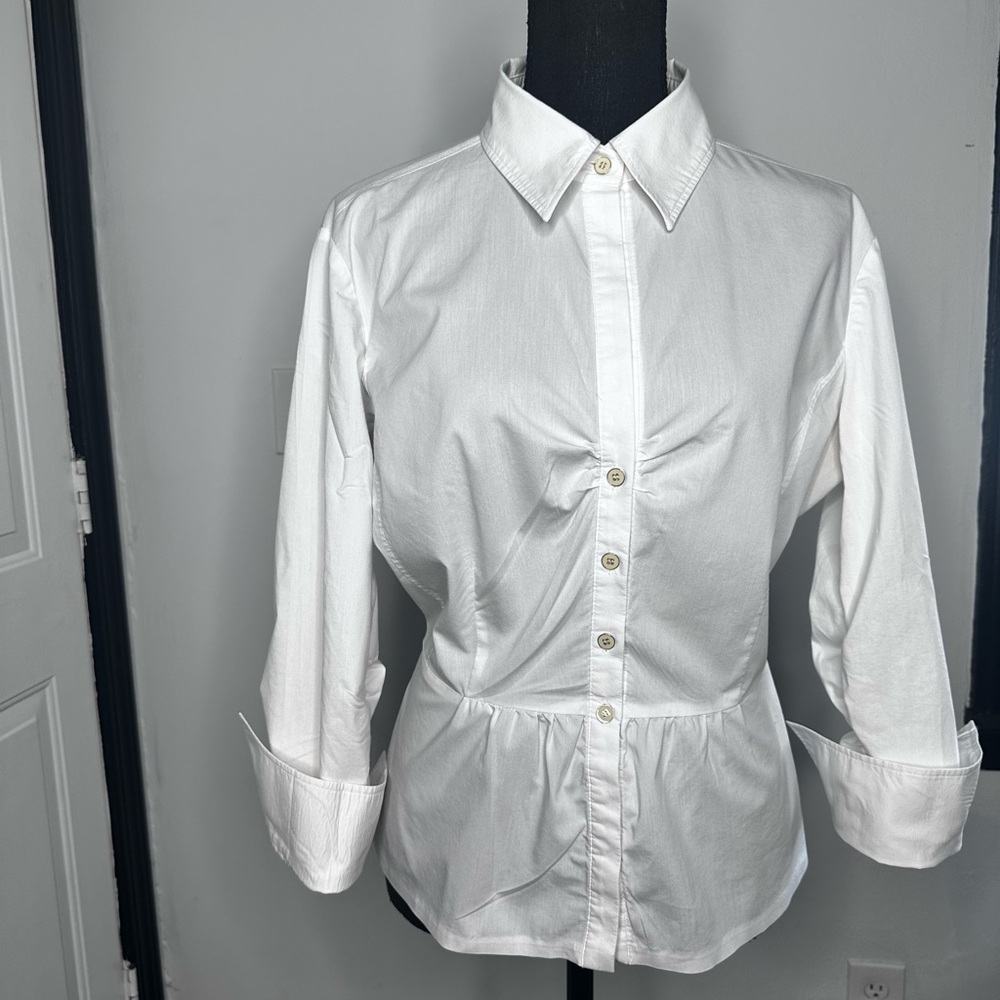 New York & Company White Button-Down Shirt